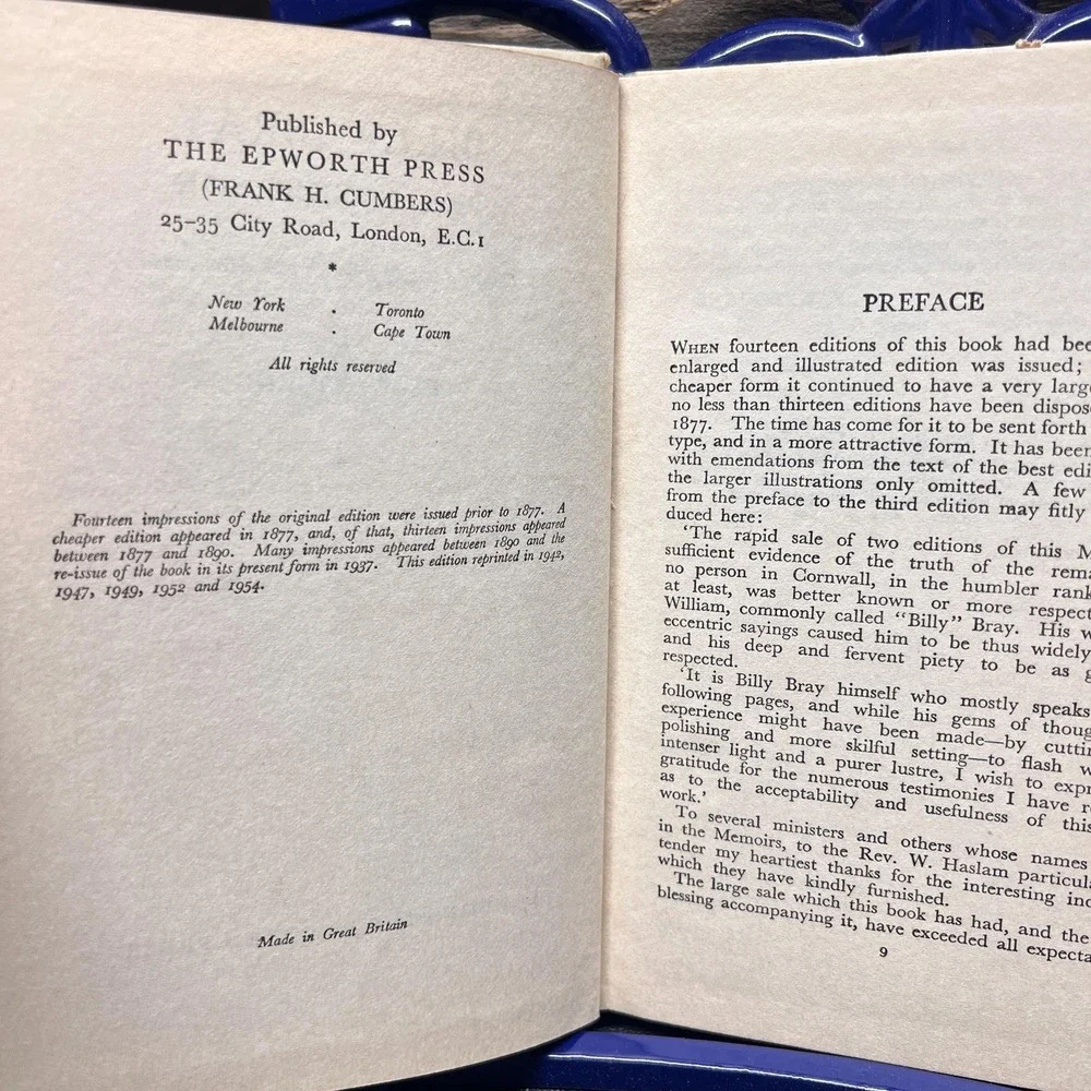 Billy‎ Bray, A Kings Son, by F.W. Bourne vintage religious memoir 1954